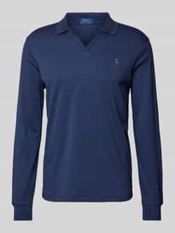 Ralph Lauren Donkerblauw poloshirt Custom Slim Fit Blue Heren