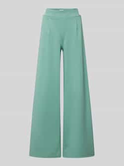 Ichi Wide leg stoffen broek met bandplooien model 'KATE'