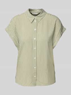 Tom Tailor Denim Loose fit blouse met korte mouwen van pure viscose