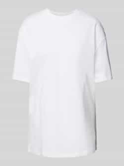 Review Oversized T-shirt met geribde ronde hals