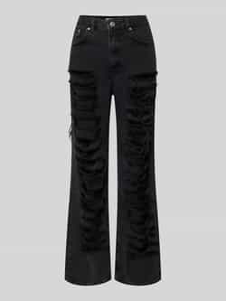 Review Straight leg jeans in destroyed-look