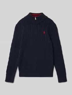 Polo Ralph Lauren Teens Gebreide pulllover met opstaande kraag en ritssluiting