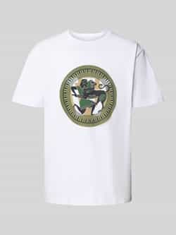 Wood T-shirt met motiefprint model 'Ace'