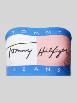 Tommy Hilfiger Korte bandeautop met labelprint model 'HERITAGE'