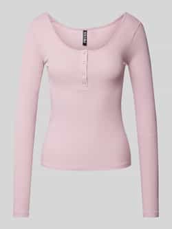 Pieces Slim fit shirt met lange mouwen en katoen model 'KITTEN'