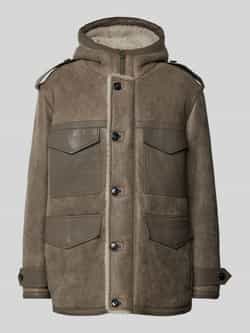 Boss Leren jack met capuchon model 'Maddux'