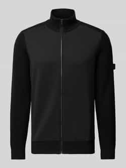 JOOP! Collection Gebreid jack met labelpatch model 'Malic'