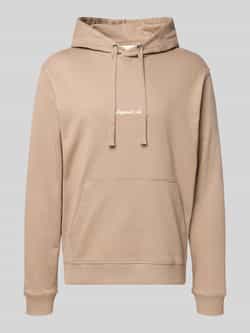 jack & jones Hoodie met kangoeroezak en labelstitching