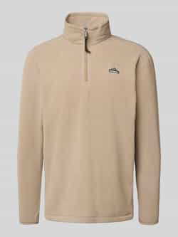Superdry Fleecepullover met labelstitching en opstaande kraag