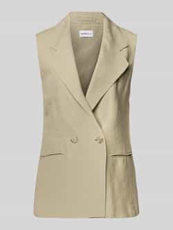 Marella Relaxed fit linnen gilet met paspelzakken model 'DRAMMA'