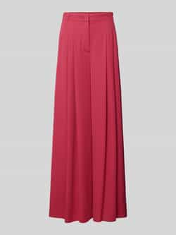 Marc Cain Wide leg stoffen broek met bandplooien