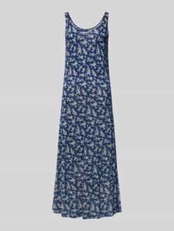 Ralph Lauren Navy Bloemen Midi Jurk Blue Dames