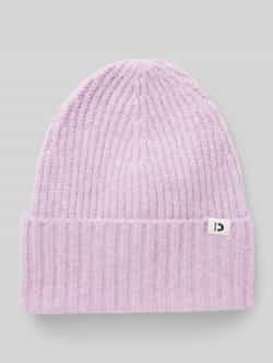 Tom Tailor Denim Ribgebreide beanie met logopatch op de omslag