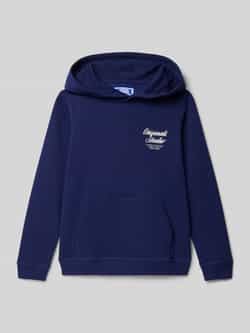 jack & jones Hoodie met labelprint en kangoeroezak