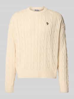 REVIEW Gebreide pullover met kabelpatroon en labelstitching