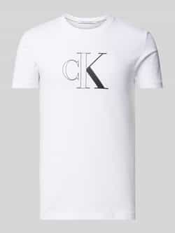 Calvin Klein Jeans Witte T-shirts en Polos met Logo Print White Heren