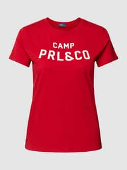 Ralph Lauren Rood katoenen T-shirt met logo Red Dames