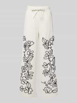 Jake*s Casual Broek met wijde pijpen en elastische band