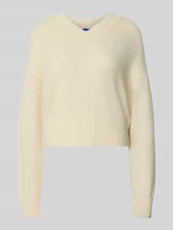 Hugo Blue Korte gebreide pullover van scheerwolmix model 'SCUTIE_B'