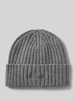 MC2 Saint Barth Grijze Gebreide Vissershoed met Logo Gray Heren