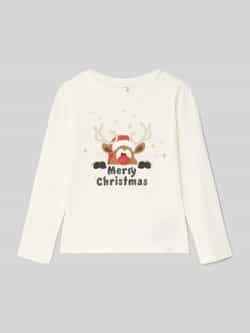 Only Regular fit shirt met lange mouwen van puur katoen model 'XMAS LIFE'