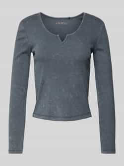 Only Shirt met lange mouwen en V-hals model 'VALERIE'