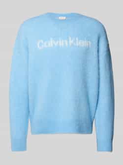Calvin Klein Jeans Gebreide pullover met logo en ronde hals