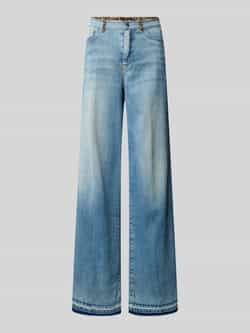 Marc Cain Wide-Leg Jeans met dierenprintdetails Blue Dames