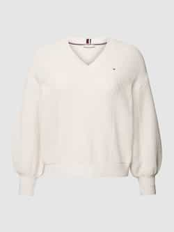 Tommy Hilfiger Curve PLUS SIZE gebreide pullover met V-hals