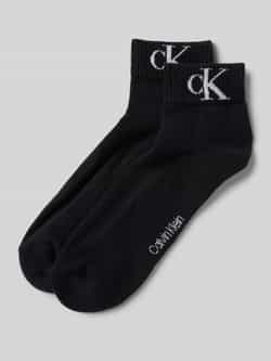 Calvin Klein Jeans Korte sokken CKJ MEN QUARTER 2P MONOGRAM met een stijlvol logoborduursel (2 paar 2 paar)