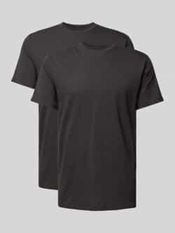 RAGMAN T-shirt met geribde ronde hals