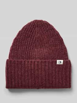Tom Tailor Denim Ribgebreide beanie met logopatch op de omslag