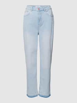 Comma Casual Identity Jeans met gerafelde pijpboorden