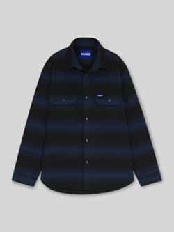 Hugo Blue Oversized flanellen overhemd met wol model 'EBOLT'
