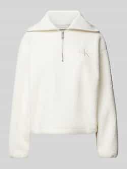 Calvin Klein Jeans Witte Sherpa Half-Zip Sweater White Dames