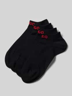 HUGO Sneakersokken met logostitching in een set van 4 paar