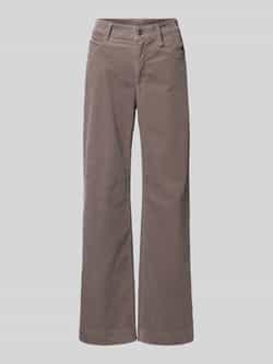MAC Corduroy broek met wijde pijpen en steekzakken