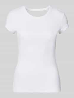 Boss Orange T-shirt in riblook met labelstitching