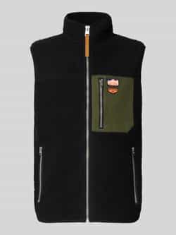 Superdry Fleecegilet met ritszakken en opstaande kraag