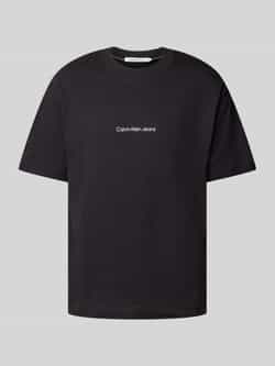 Calvin Klein Jeans T-shirt met labelprint model 'GRID MONOGRAM'