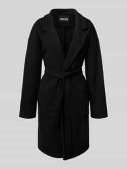 Pieces Regular fit lange jas met tailleriem model 'JOLENE'