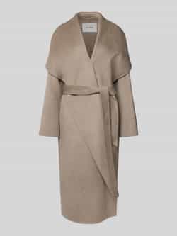 Ivy Oak Lange wollen jas met strikceintuur model 'CARRIE ROSE'