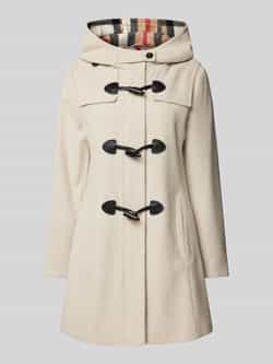 Gil Bret Capuchon Dufflecoat Wol Velours Toggle Beige Dames