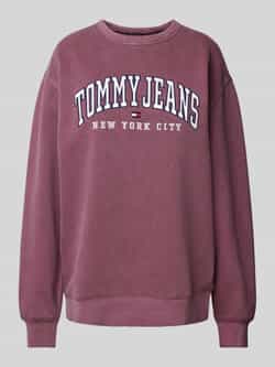 Tommy Jeans Sweatshirt met labelstitching model 'VARSITY CREW'