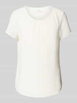 S.Oliver BLACK LABEL Regular fit blouse met korte mouwen van crêpe met sierrand