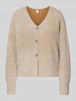 YAS Gebreid jack van effectgaren met V-hals model 'LISTRA'