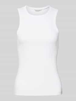 Tom Tailor Denim Slim fit tanktop van katoenmix met geribde look