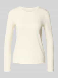 Marc Cain Shirt met lange mouwen en geribde ronde hals