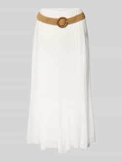 Apricot Midirok met riem in gevlochten look