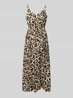 Ichi Midi-jurk van viscose met V-hals model 'MARRAKECH'